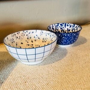 Cottage core candy dishes bowls farmhouse kitchen home decor ceramic blue